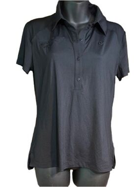 Lululemon Quick-Dry Short-Sleeve Polo Shirt in black size. 8